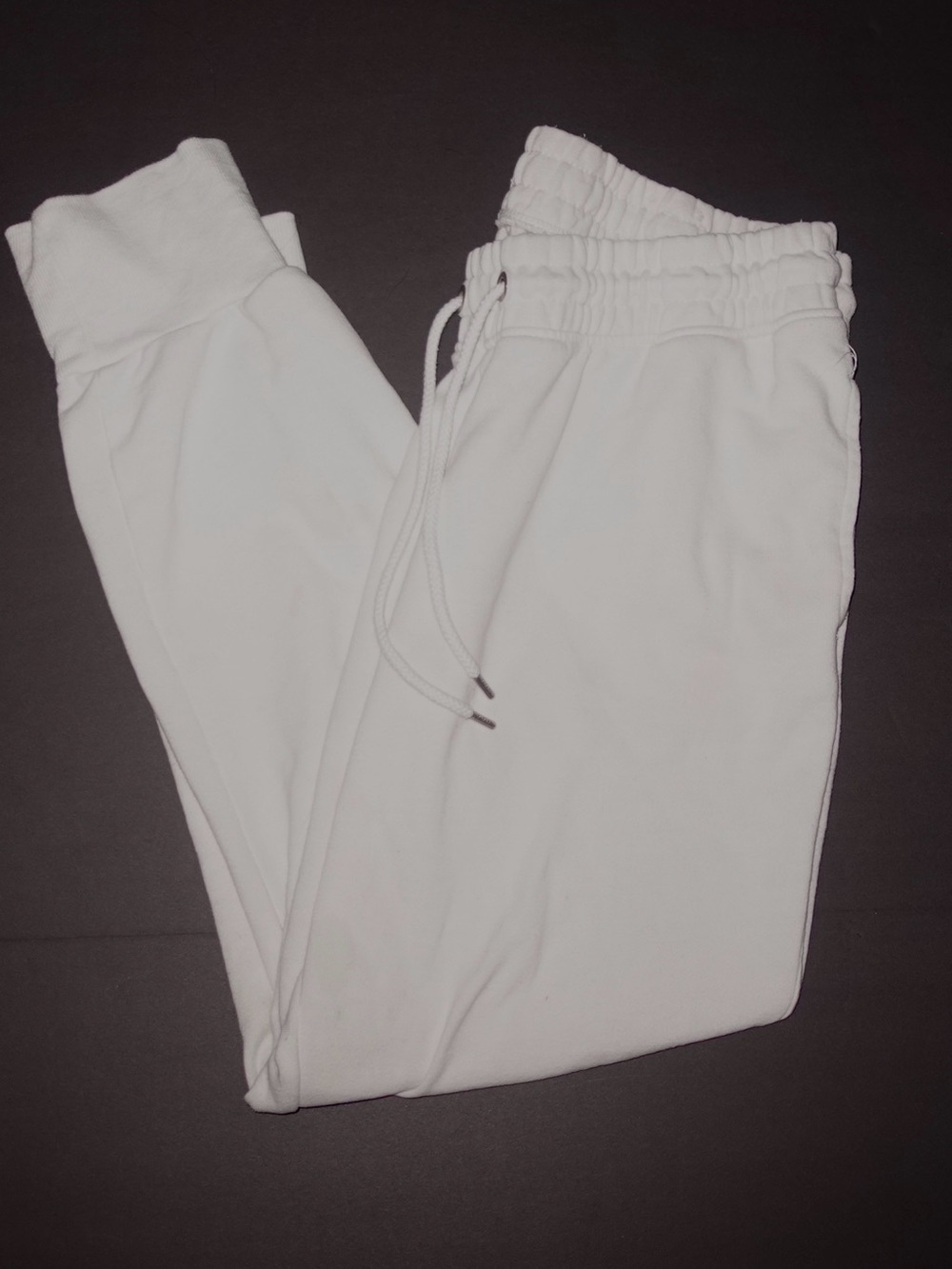 Cotton On white joggers with drawstring waist